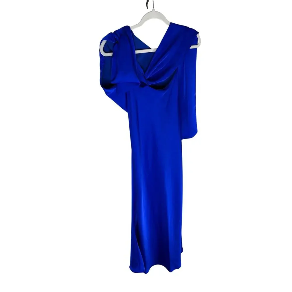 MISHA Alastair Satin Gown Maxi Satin Scarf Gala Formal Evening Prom Party 4